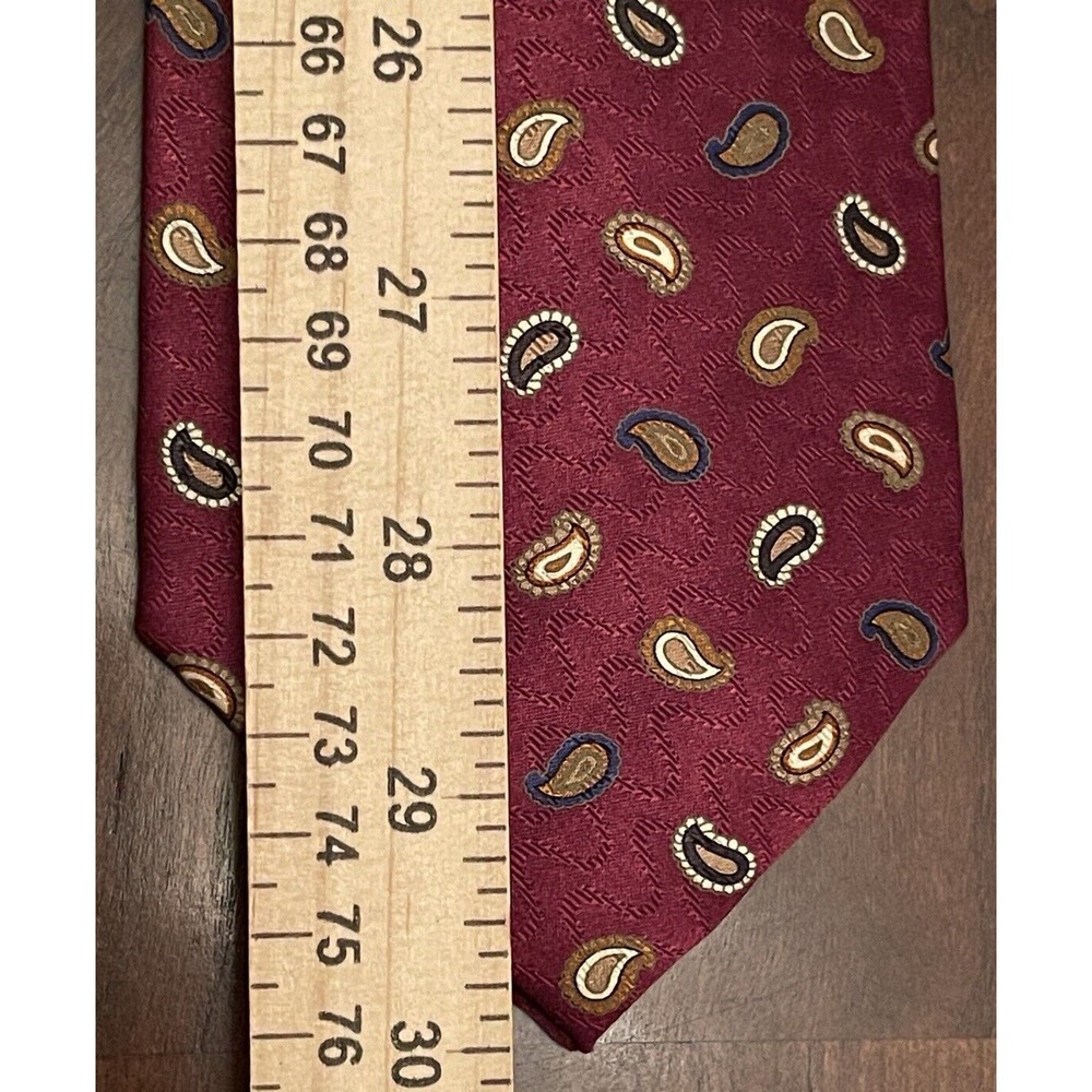 Jos. A. Bank Executive Collection Burgundy Hand Made 100% Silk Made In China - Picture 5 of 9